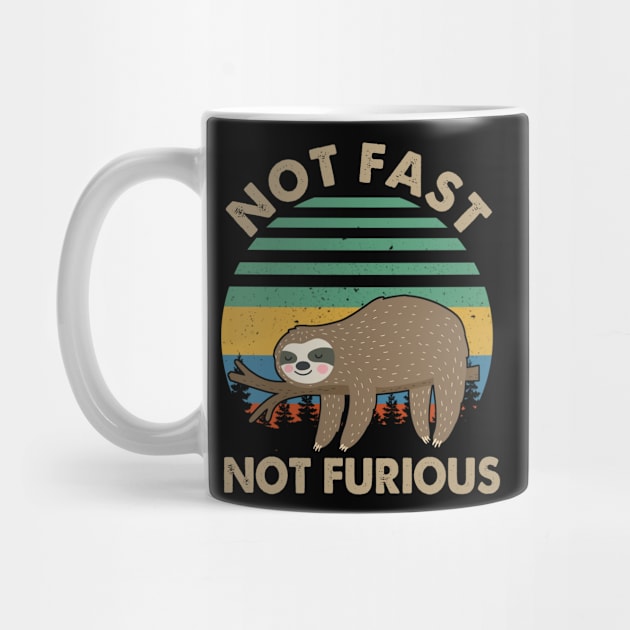 Not Fast Not Furious Funny Lazy Sloth Vintage by EduardjoxgJoxgkozlov